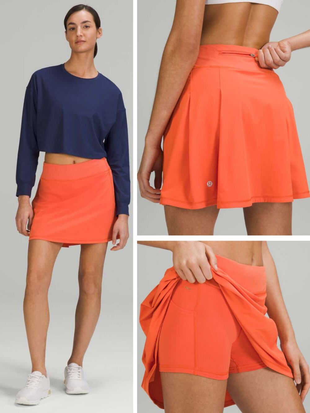 LULULEMON Pace Rival Mid-Rise Skirt Extra Long Size 0 Warm Coral - Picture 1 of 8